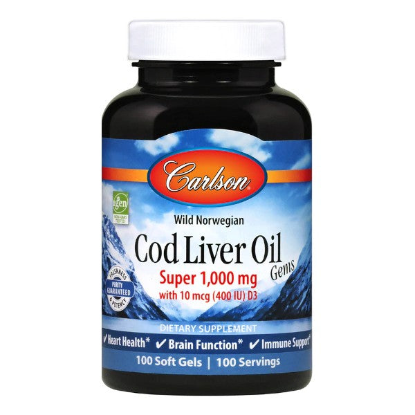 Cod Liver Oil Gems, Super 1,000 mg - Carlson