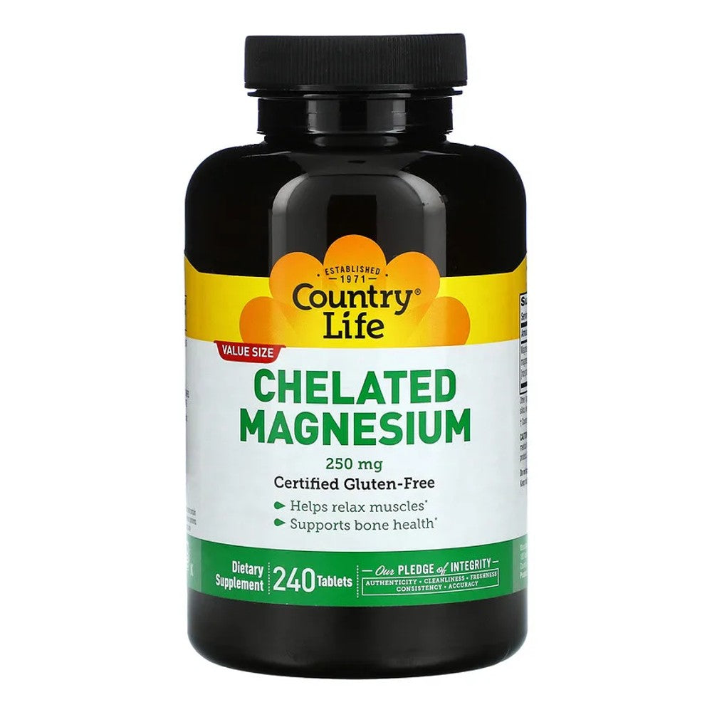 Chelated Magnesium, 250 mg - Country Life