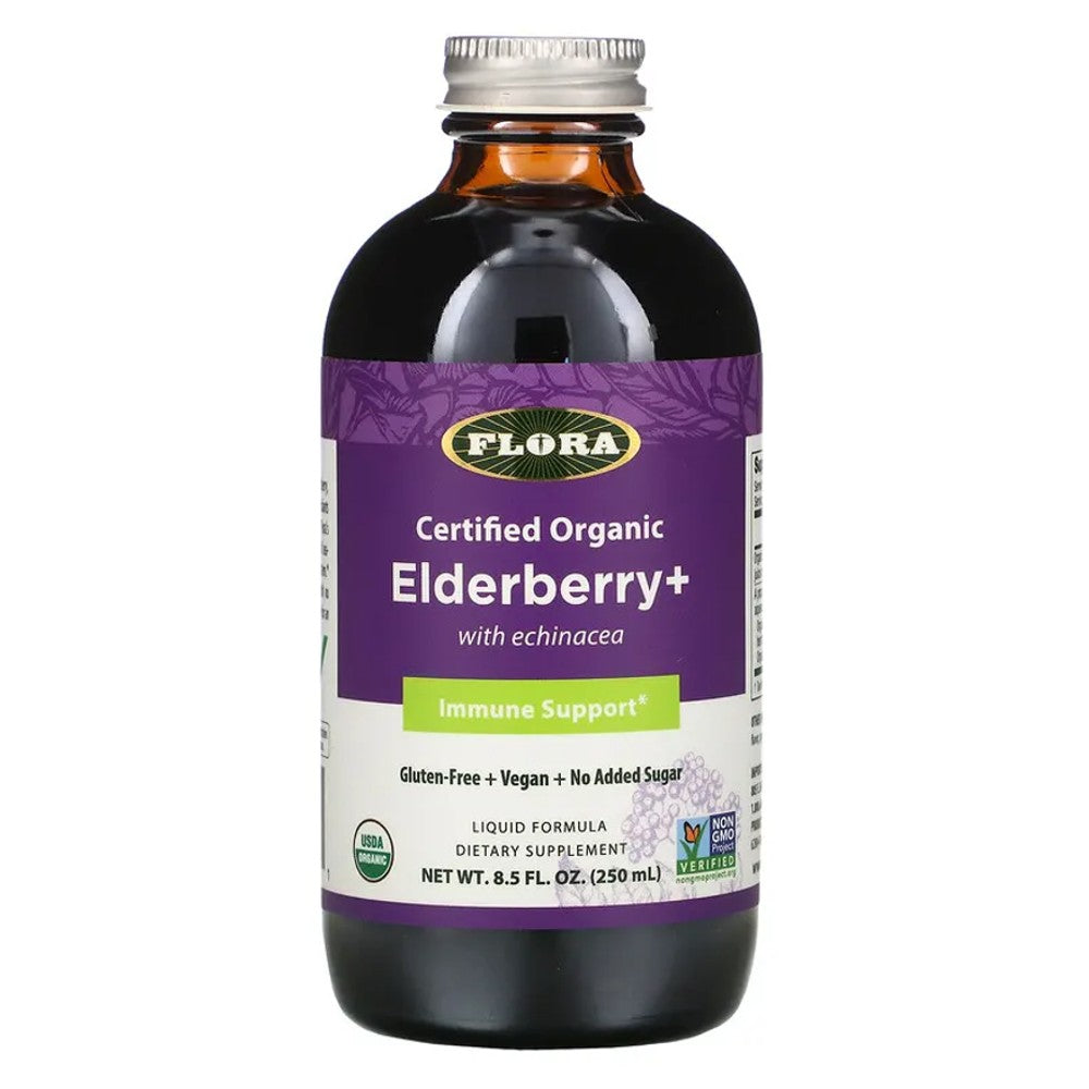Certified Organic Elderberry + With Echinacea, Immune Support - Flora