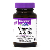 Thumbnail for Vitamin A & D3 10, 000 IU/400 IU Softgels - Bluebonnet