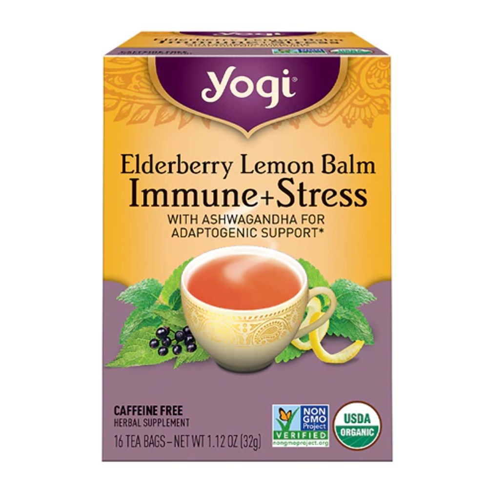 Elderberry Lemon Balm Immune + Stress Tea Caffeine Free