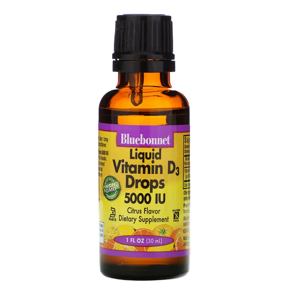 Liquid Vitamin D3 Drops 5000 IU - Bluebonnet