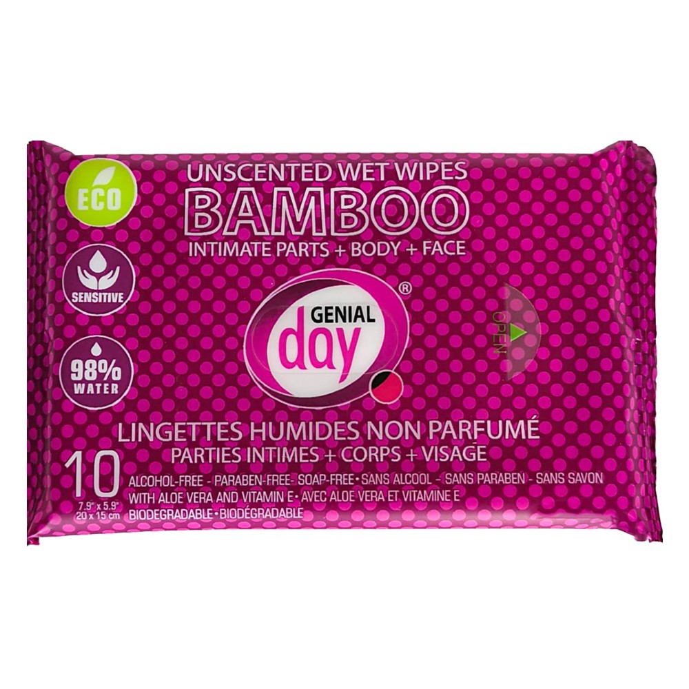 Bamboo Wet Wipes Unscented - Genial Day