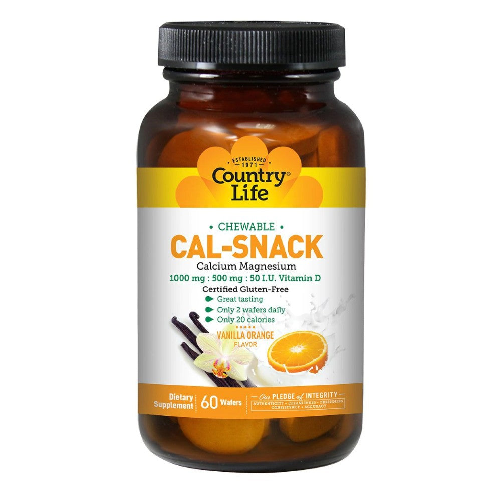 hewable Calcium Snack w/Magnesium Vanilla Orange - Country Life