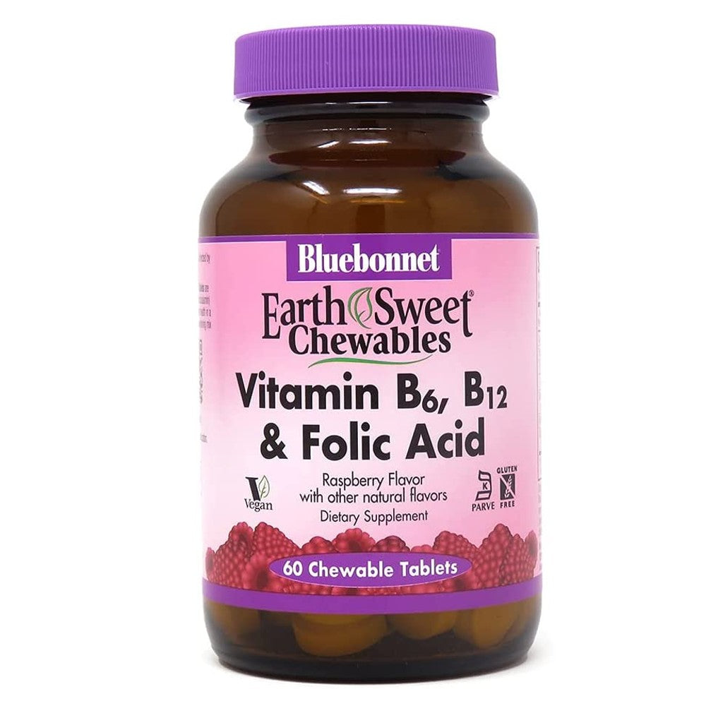 Nutrition Earthsweet Chewables Vitamin B6, B12 Plus Folic Acid - Bluebonnet