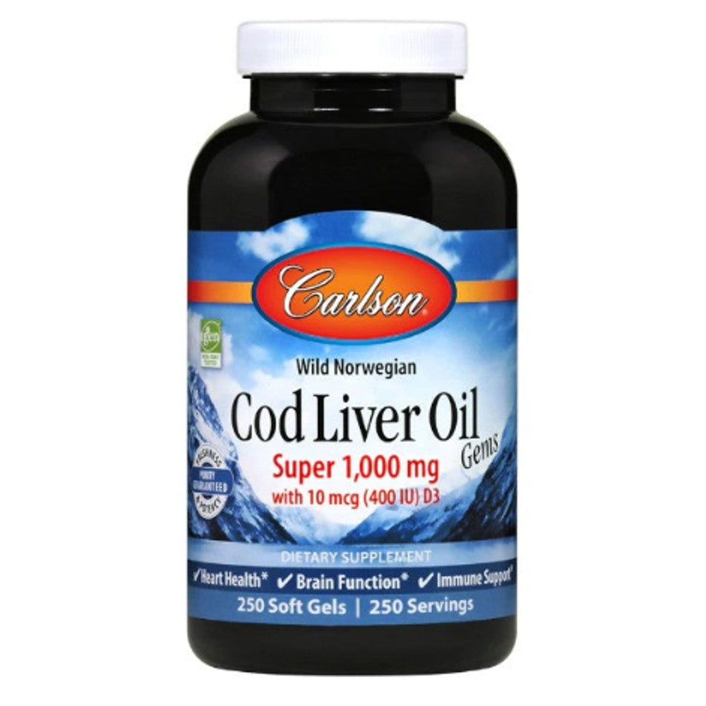 Cod Liver Oil Gems, Super 1,000 mg - Carlson