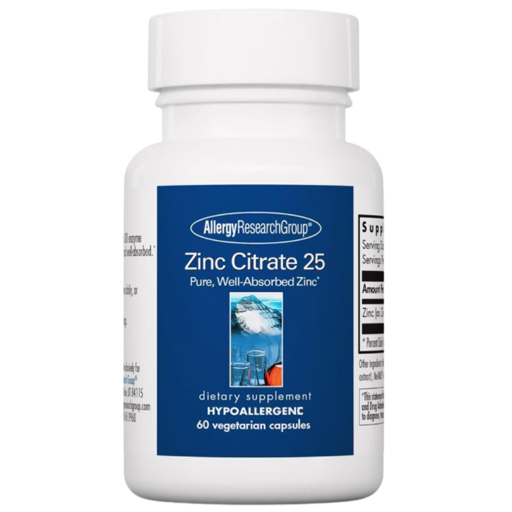 Zinc Citrate 25mg - Allergy Research Group