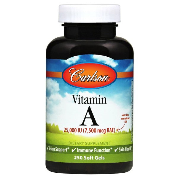 Vitamin A 25,000 IU (7,500 mcg RAE) - Carlson